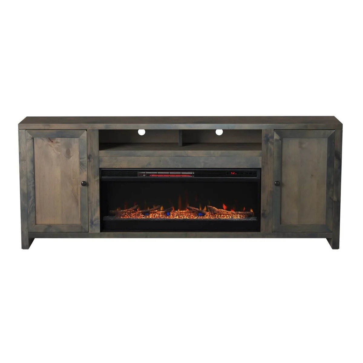 Legends Furniture Joshua Creek Knotty Alder with Fireplace 84-inch